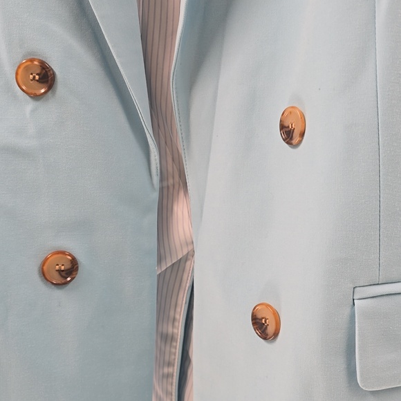 Talbots Light Blue Double-Breasted Blazer and Pants - Picture 6 of 12